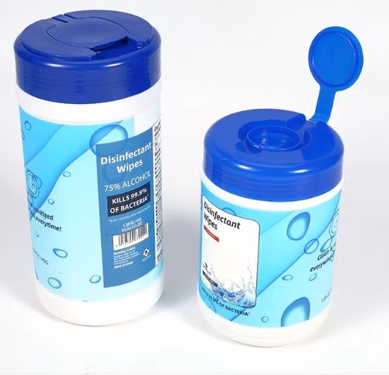 Désinfectez les lingettes humides tuent 99.9% germes et bactéries espace médical soins de santé pour adultes serviette en tissu non tissé papier de soie matière première